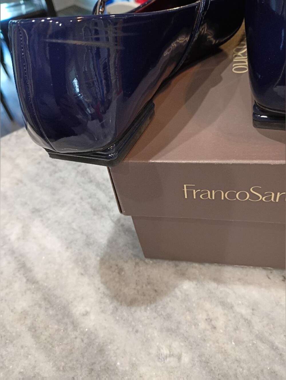 Franco Sarto Navy Patent Mary Jane Flats with Strap Women's Size 8.5 - Picture 6 of 8